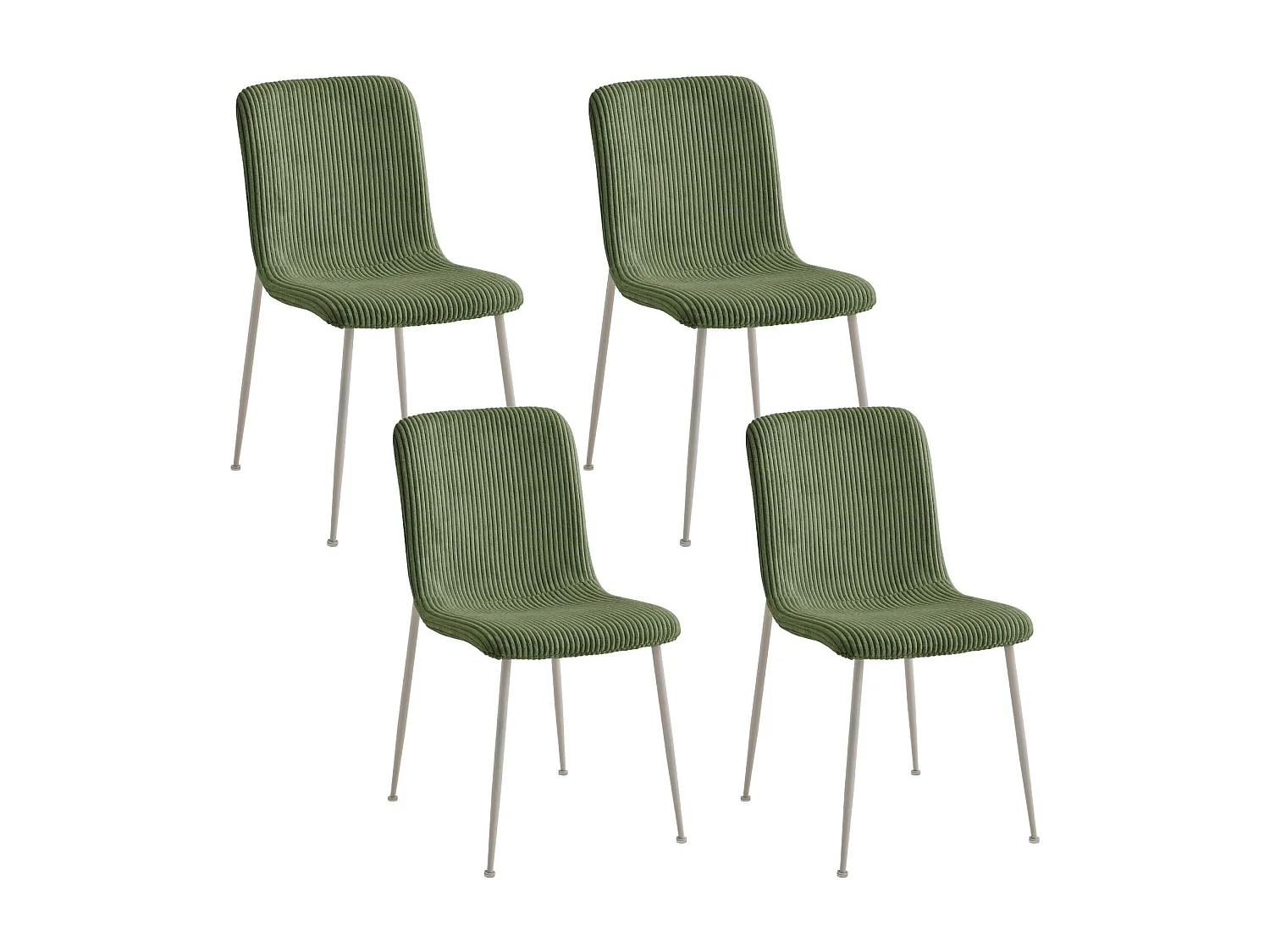 Chaises de salle à manger en velours côtelé (lot de 4) - SARINA