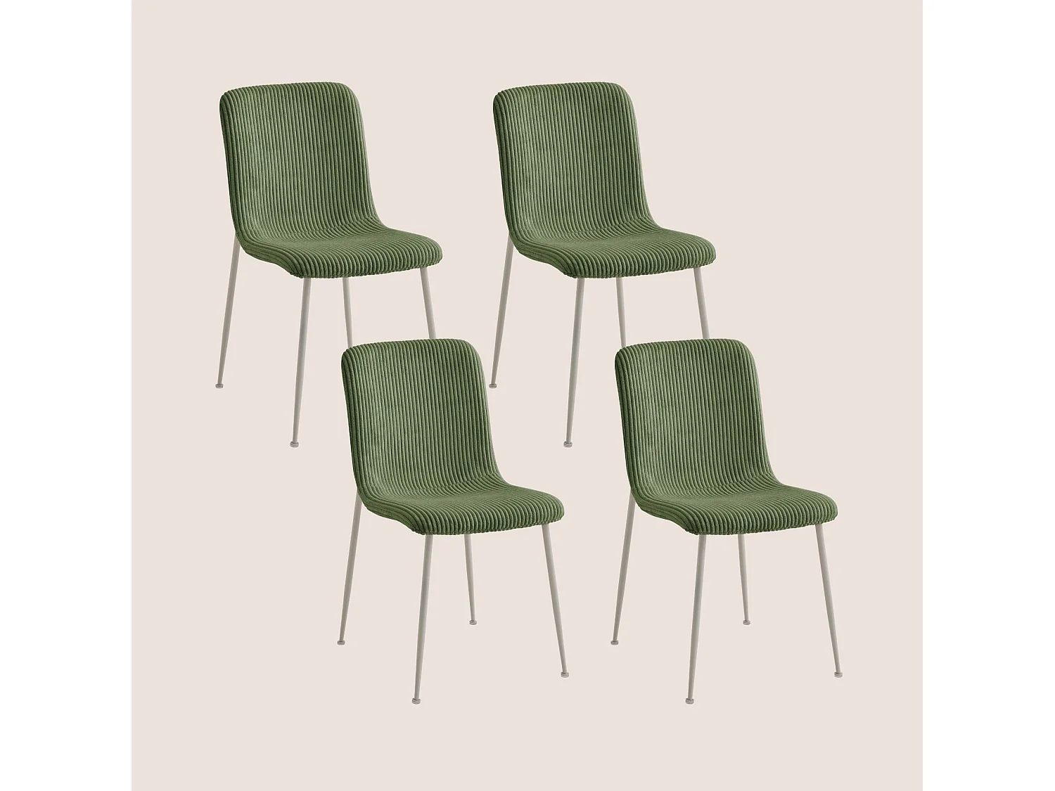 Chaises de salle à manger en velours côtelé (lot de 4) - SARINA