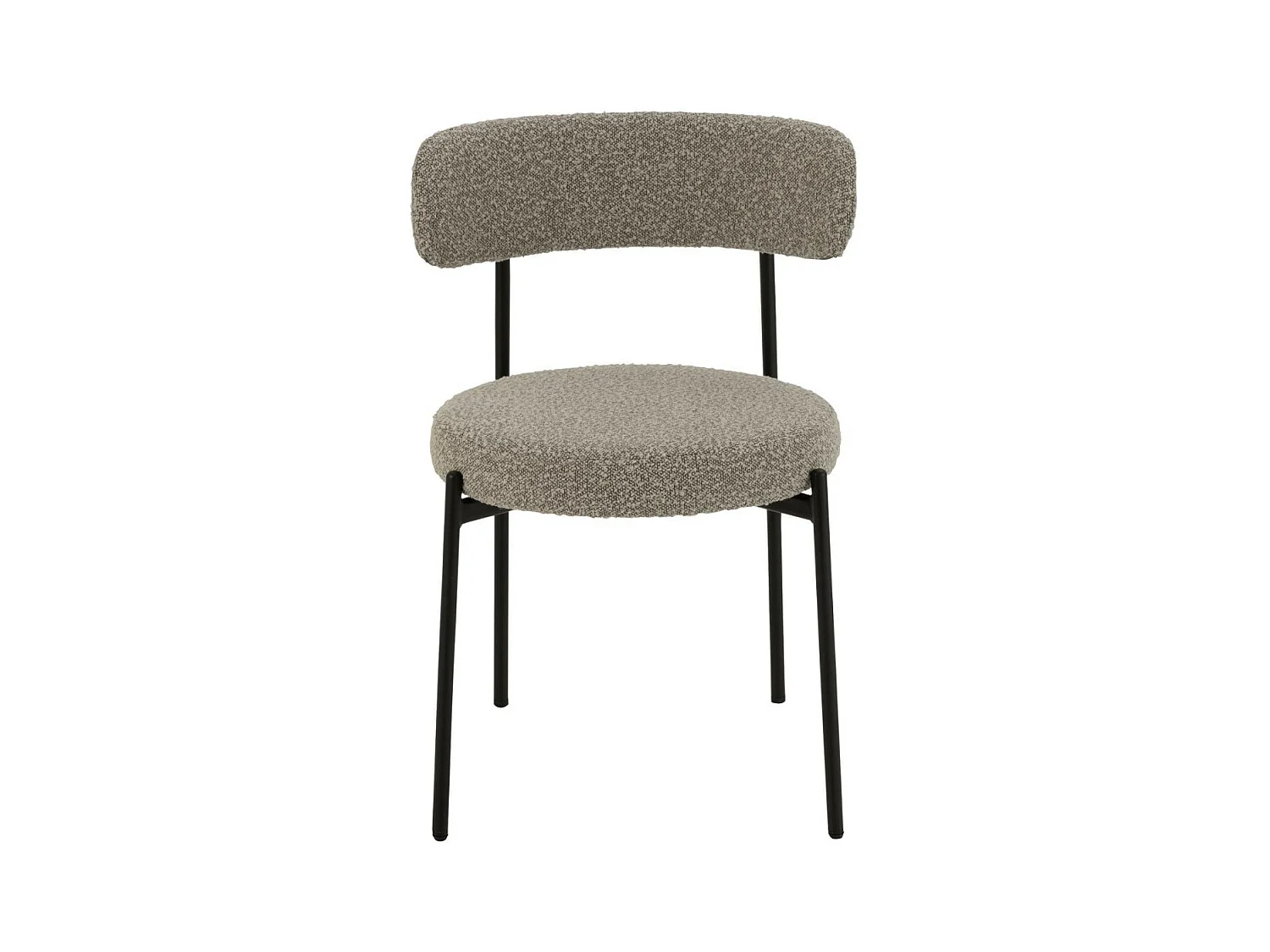 Chaises design en métal noir et bouclette (lot de 2) - GERDA