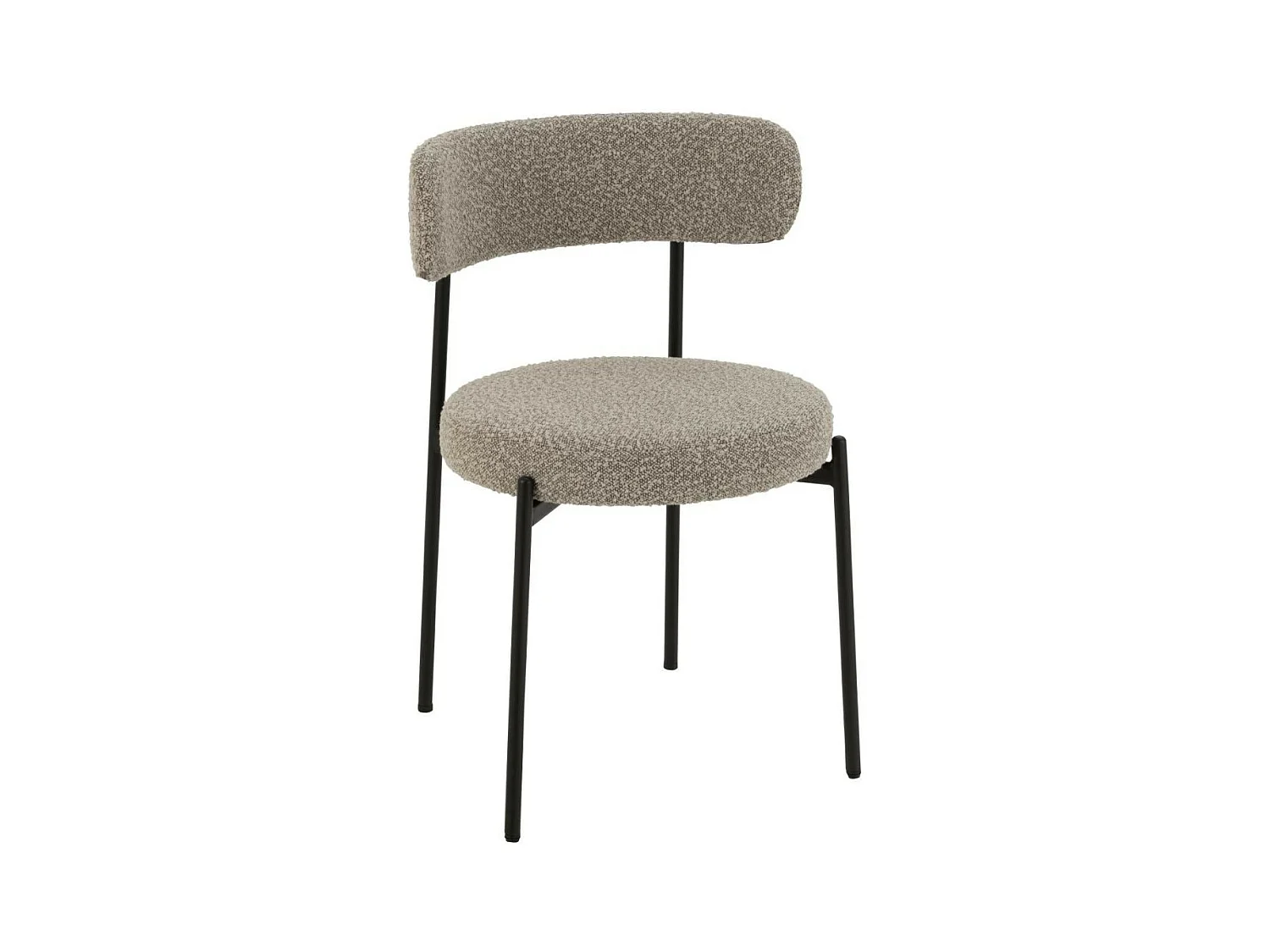 Chaises design en métal noir et bouclette (lot de 2) - GERDA