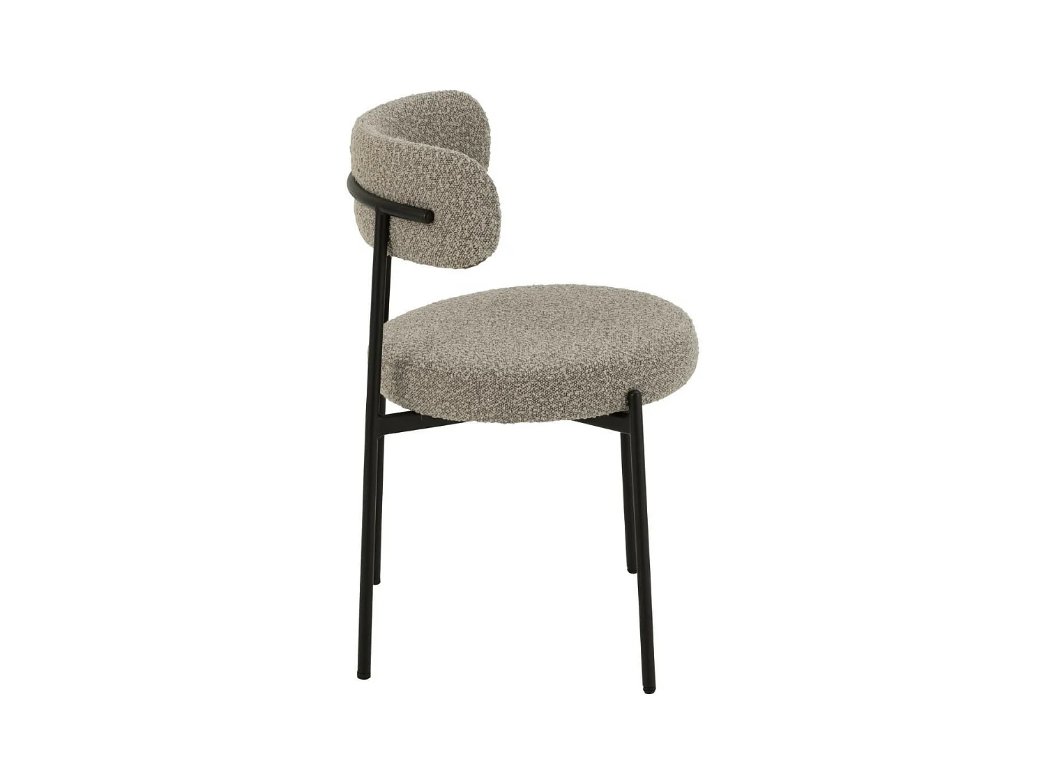 Chaises design en métal noir et bouclette (lot de 2) - GERDA