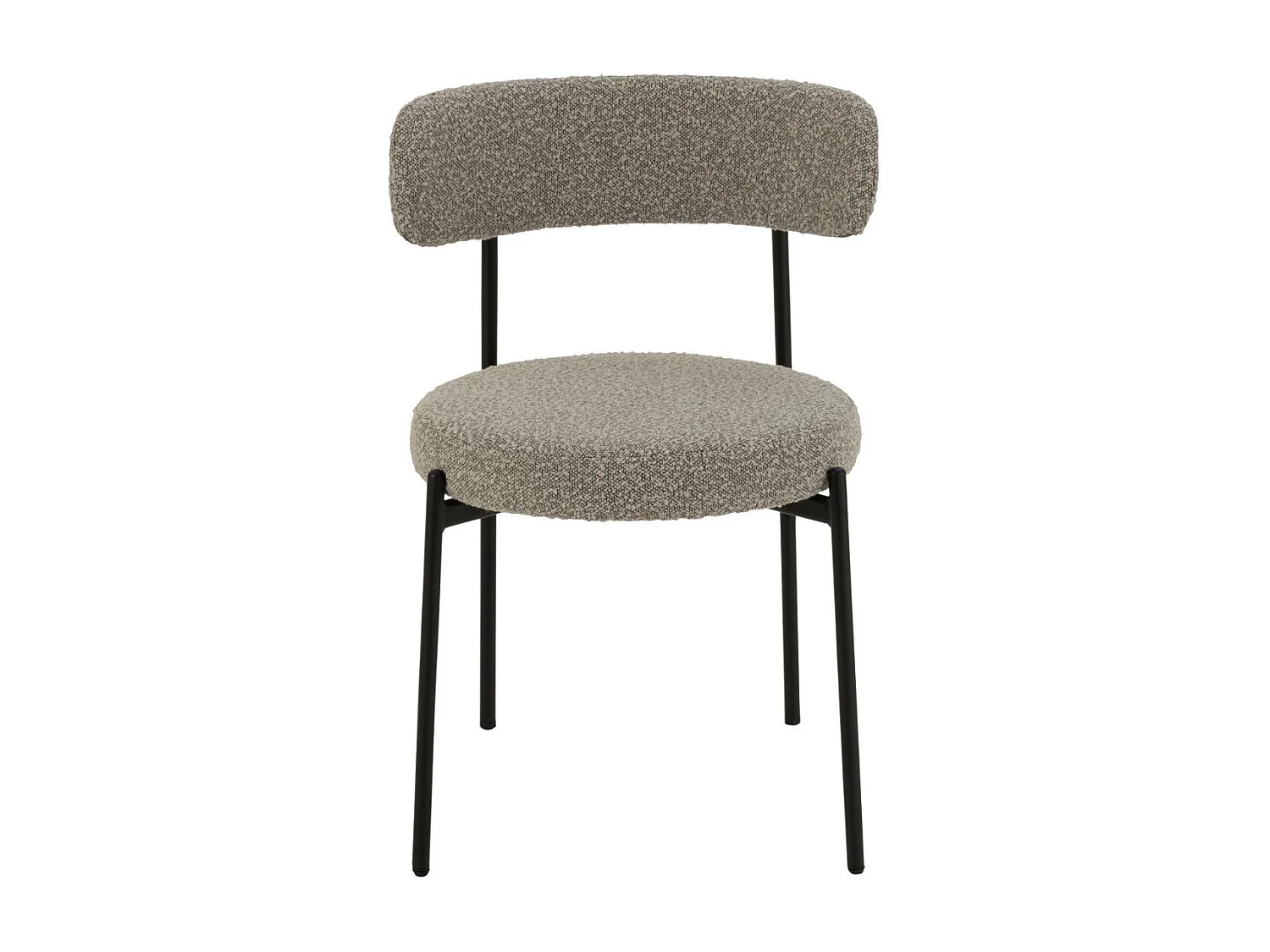 Chaises design en métal noir et bouclette (lot de 2) - GERDA