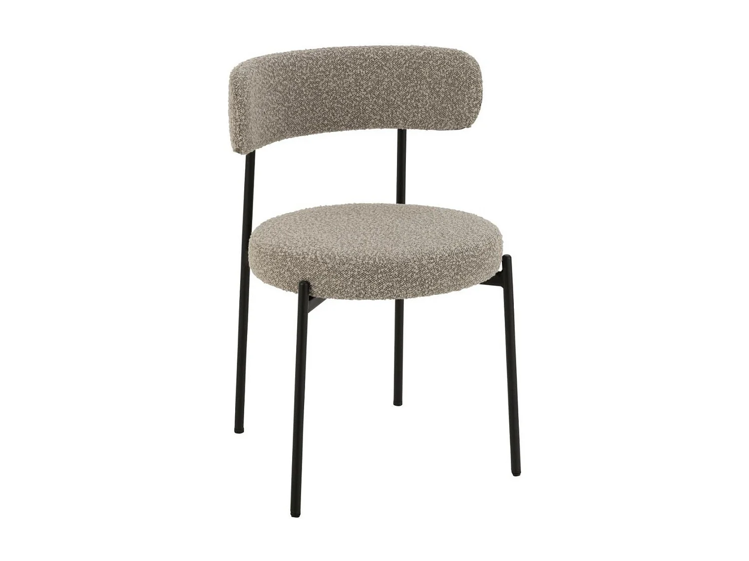 Chaises design en métal noir et bouclette (lot de 2) - GERDA