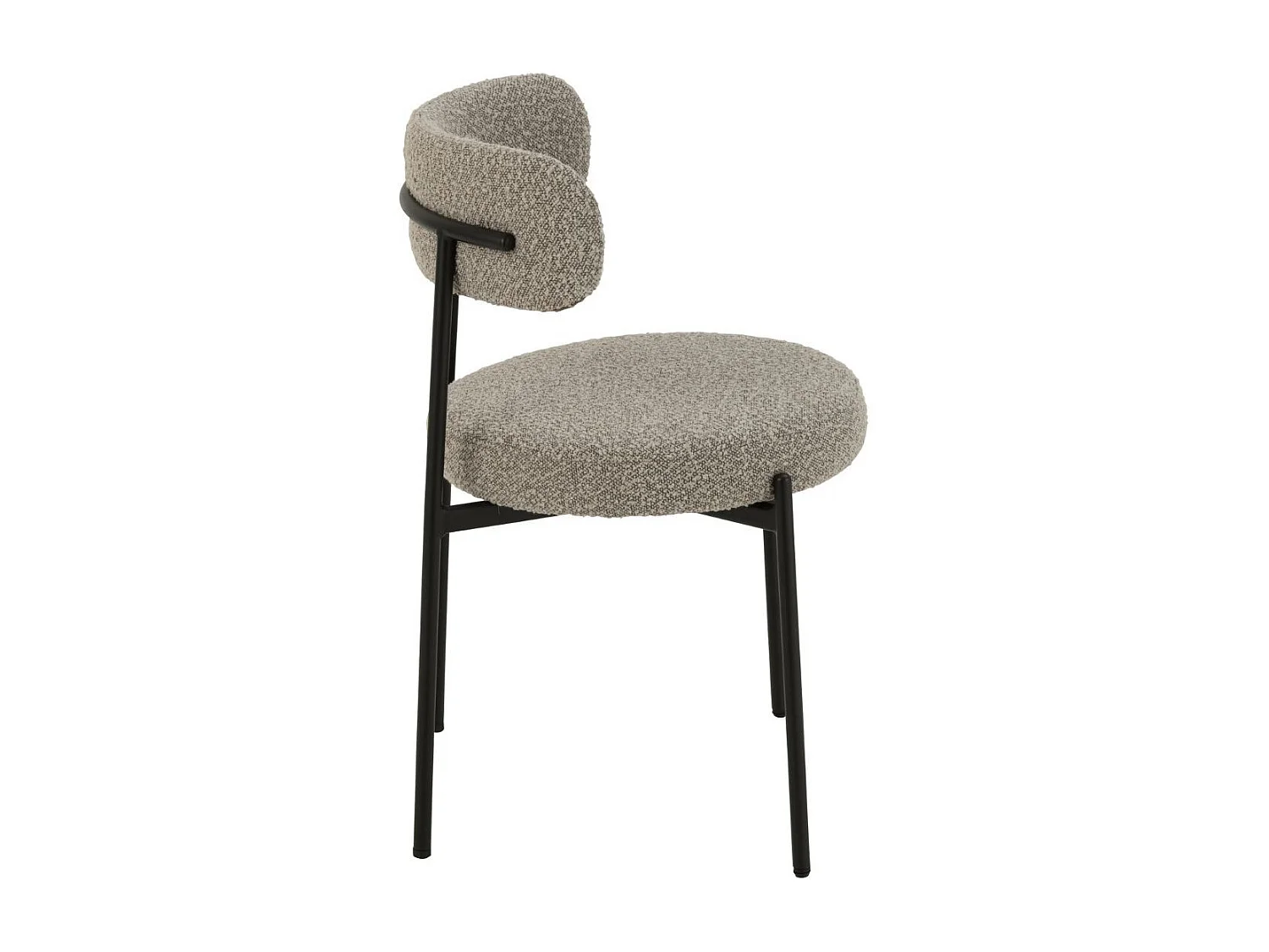 Chaises design en métal noir et bouclette (lot de 2) - GERDA