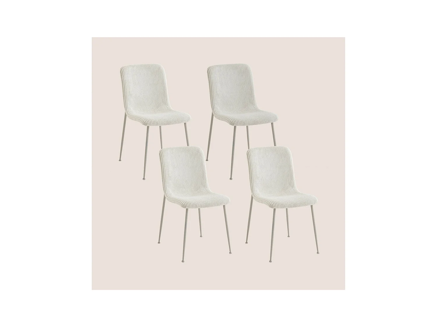 Chaises de salle à manger en velours côtelé (lot de 4) - SARINA