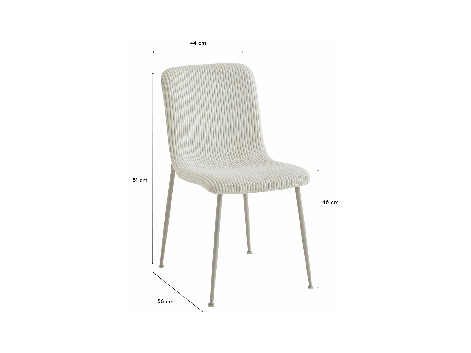 Chaises de salle à manger en velours côtelé (lot de 4) - SARINA