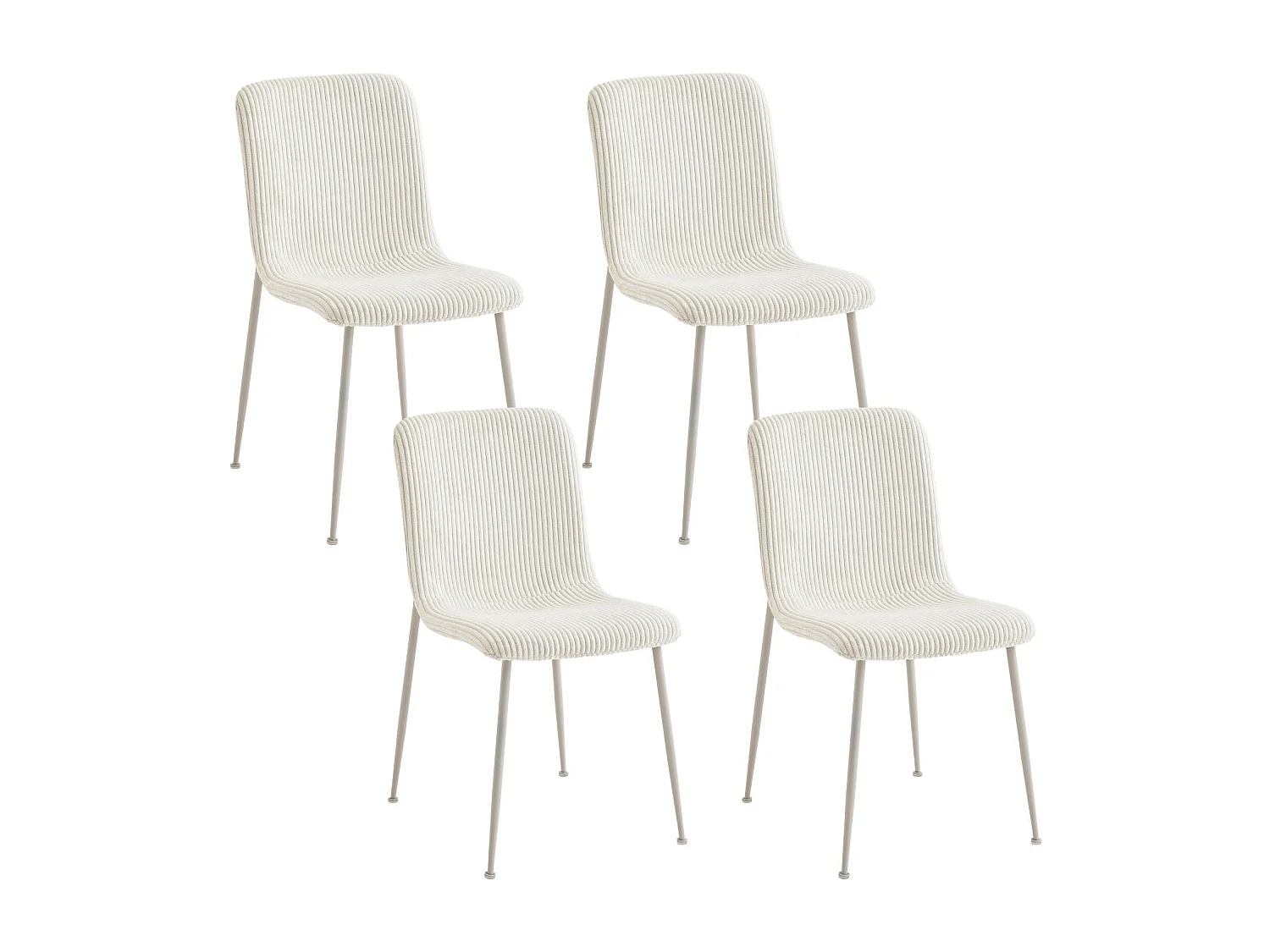 Chaises de salle à manger en velours côtelé (lot de 4) - SARINA
