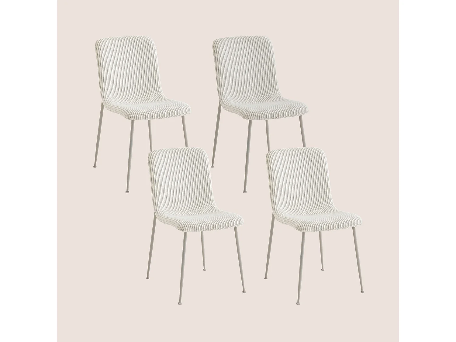 Chaises de salle à manger en velours côtelé (lot de 4) - SARINA