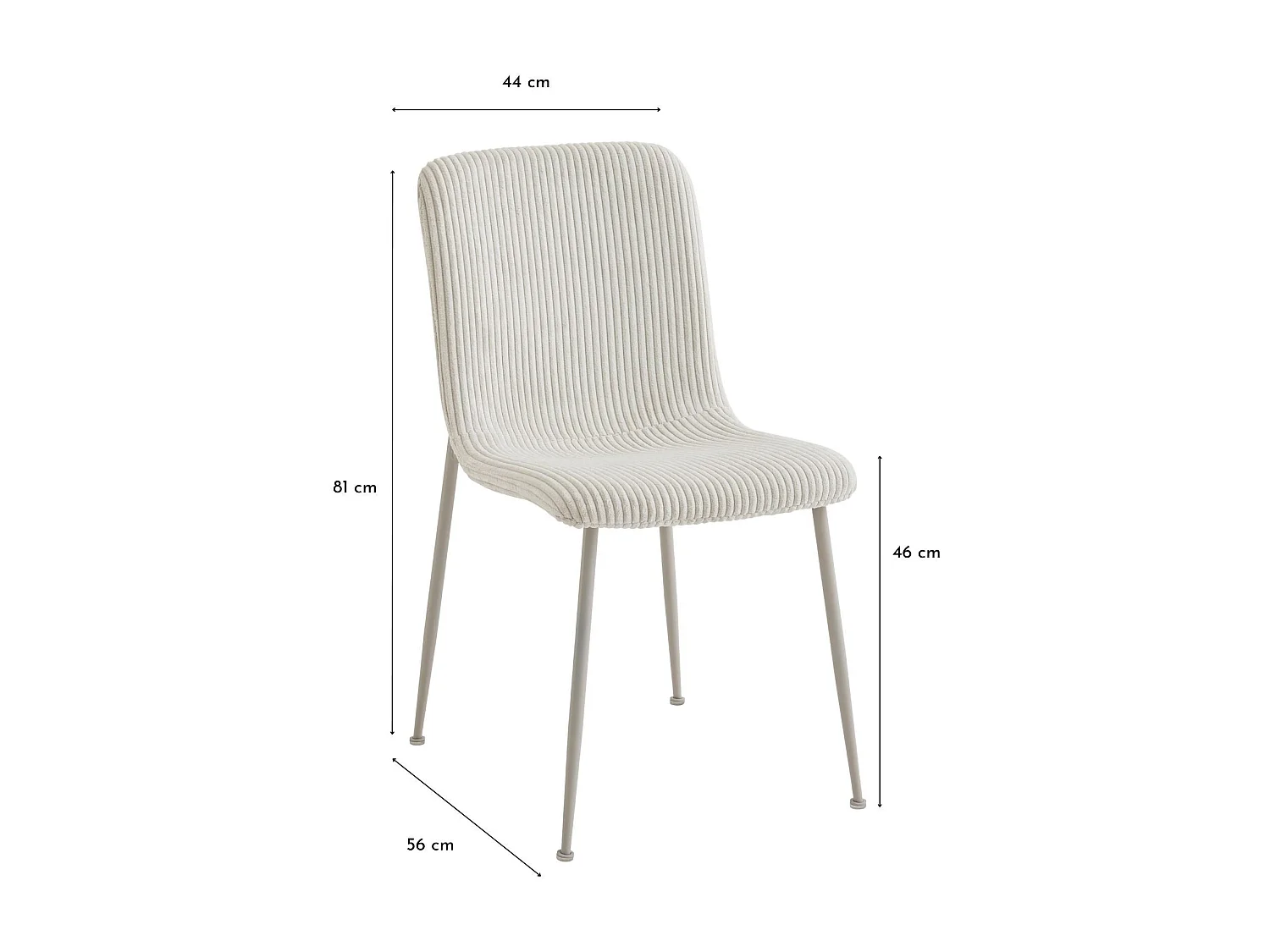 Chaises de salle à manger en velours côtelé (lot de 4) - SARINA