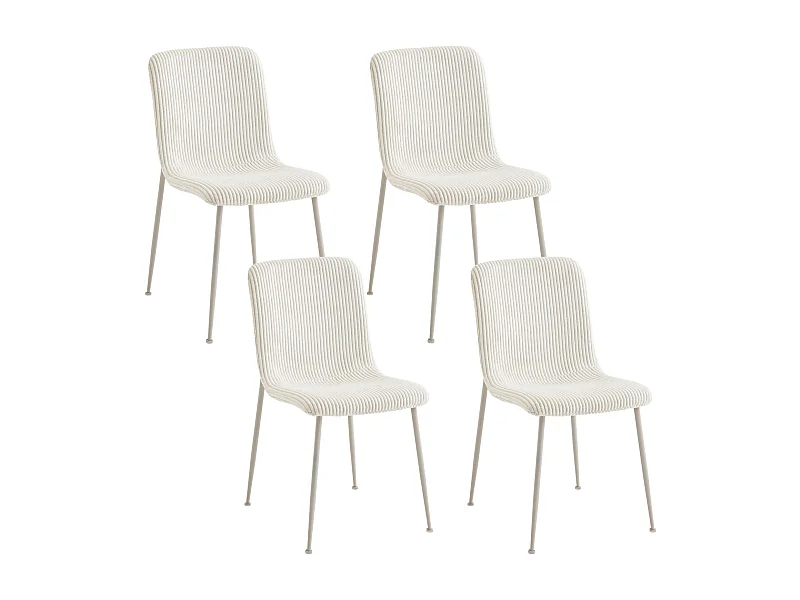 Chaises de salle à manger en velours côtelé (lot de 4) - SARINA
