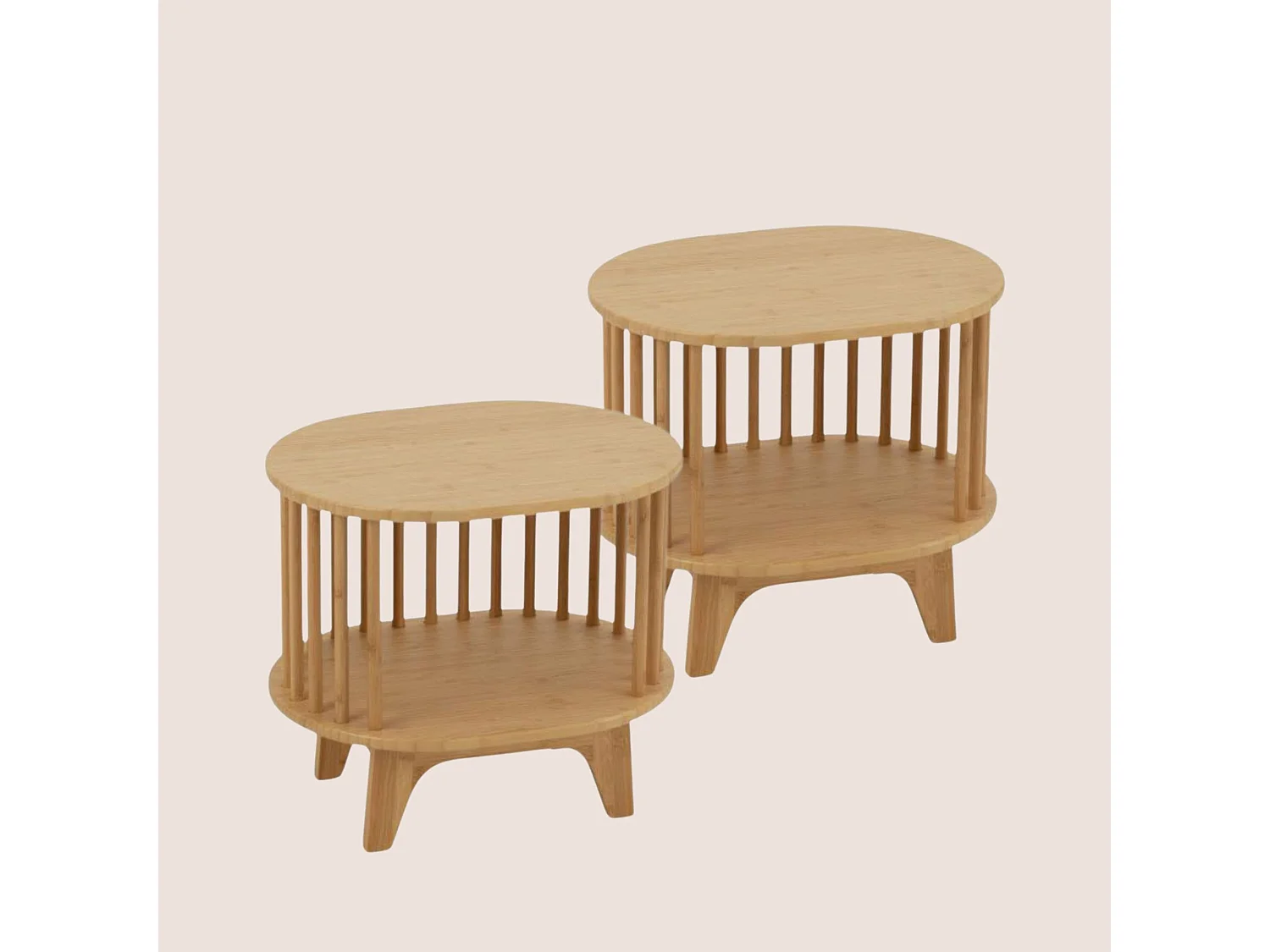 Table de chevet en bambou naturel (lot de 2) - IPANEMA