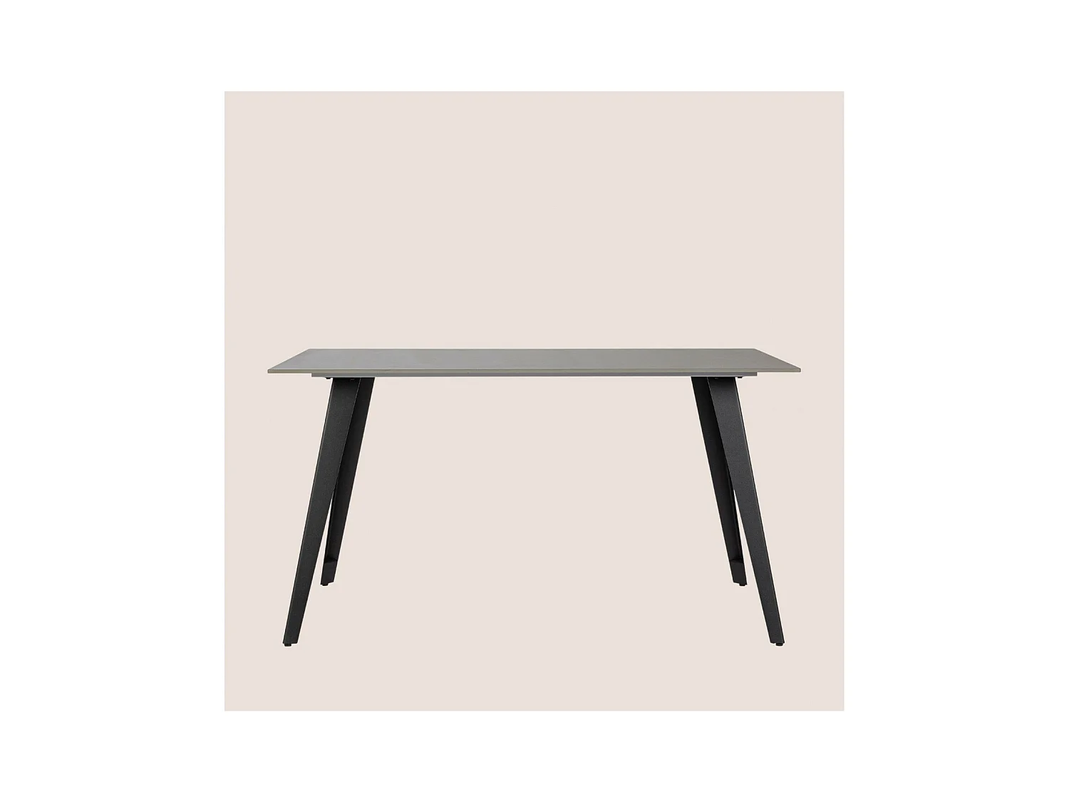 Table rectangulaire en céramique et métal L140 6 places - ARLETTE