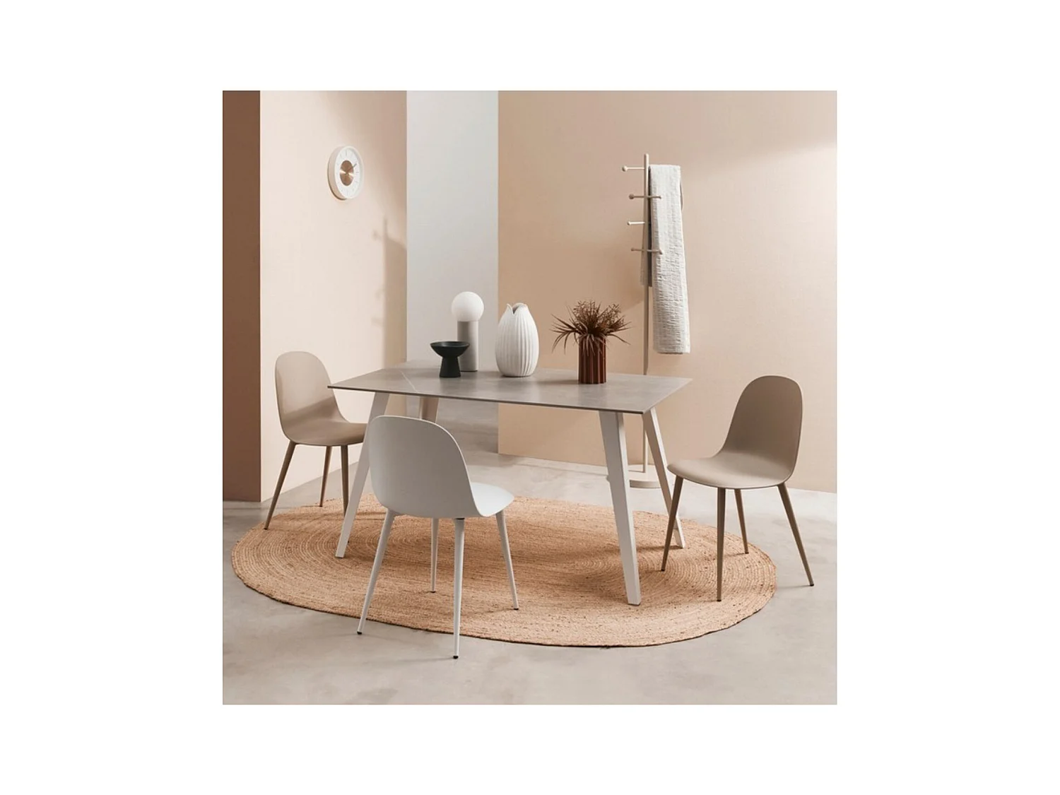 Table rectangulaire en céramique et métal L140 6 places - ARLETTE