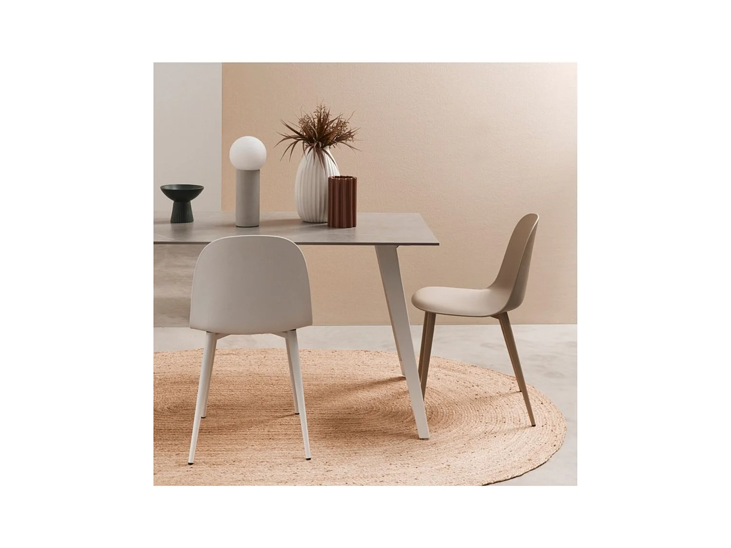 Table rectangulaire en céramique et métal L140 6 places - ARLETTE