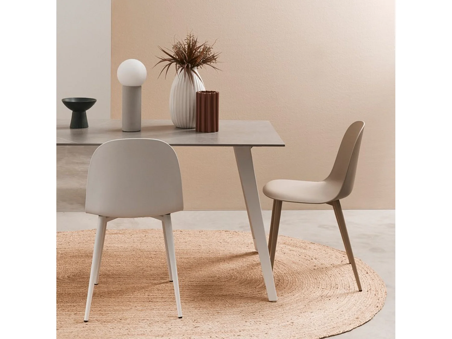 Table rectangulaire en céramique et métal L140 6 places - ARLETTE