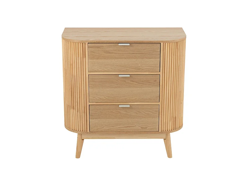 Commode en bois naturel 3 tiroirs - ORIGAMI