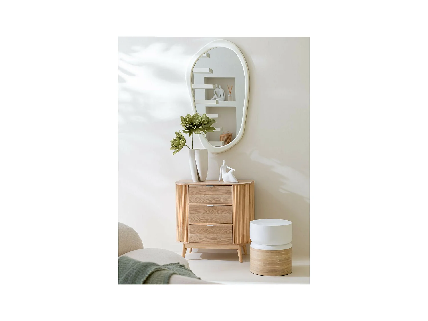 Commode en bois naturel 3 tiroirs - ORIGAMI