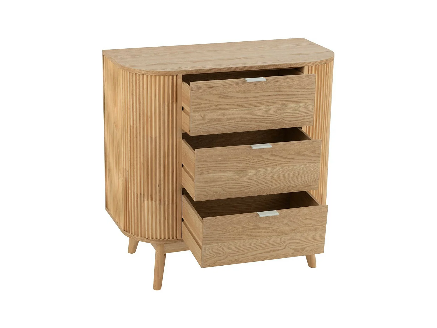 Commode en bois naturel 3 tiroirs - ORIGAMI