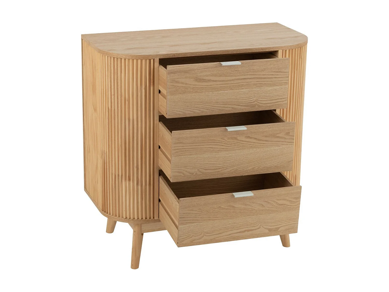 Commode en bois naturel 3 tiroirs - ORIGAMI