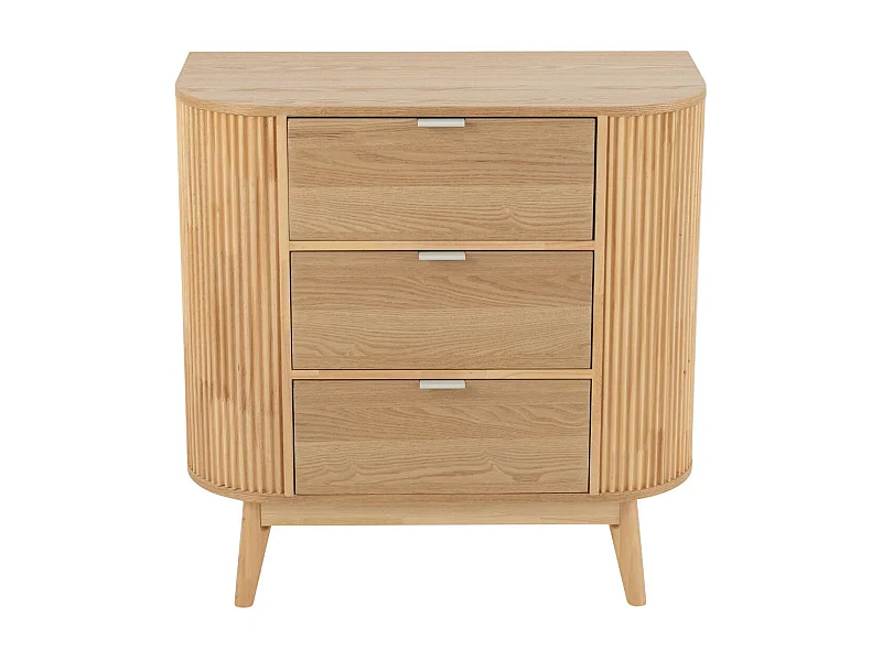 Commode en bois naturel 3 tiroirs - ORIGAMI