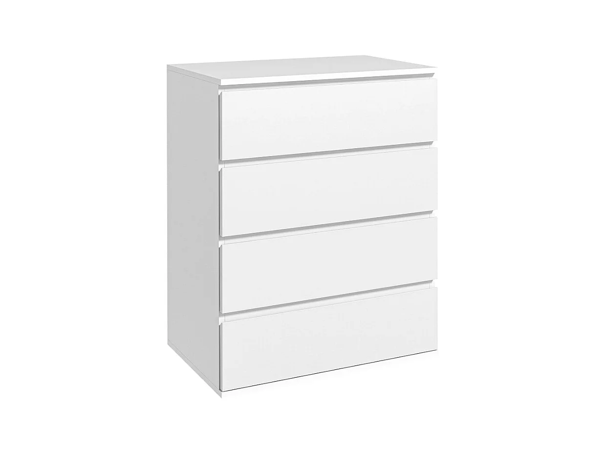 Commode 4 tiroirs dim. 60L x 40l x 80H cm blanc