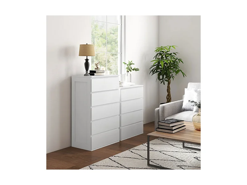 Commode 4 tiroirs dim. 60L x 40l x 80H cm blanc