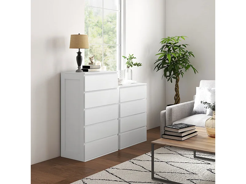 Commode 4 tiroirs dim. 60L x 40l x 80H cm blanc