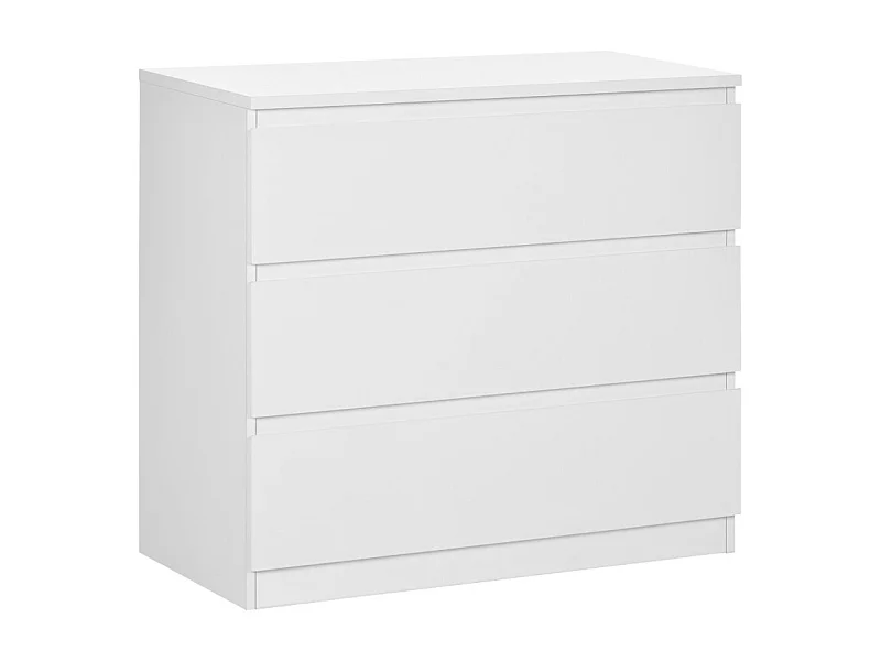Commode 3 tiroirs coulissants dim. 80L x 39l x 73H cm blanc