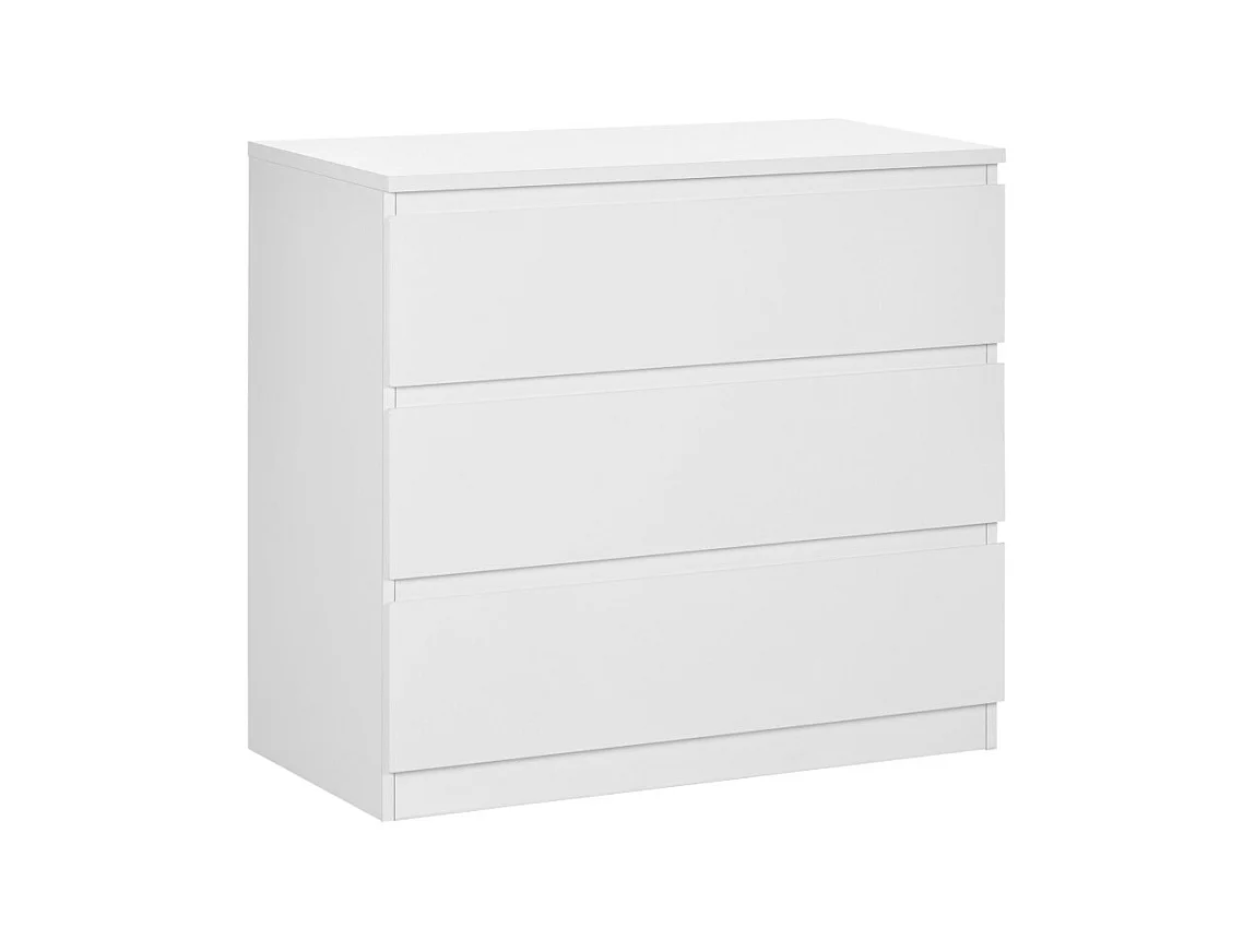 Commode 3 tiroirs coulissants dim. 80L x 39l x 73H cm blanc