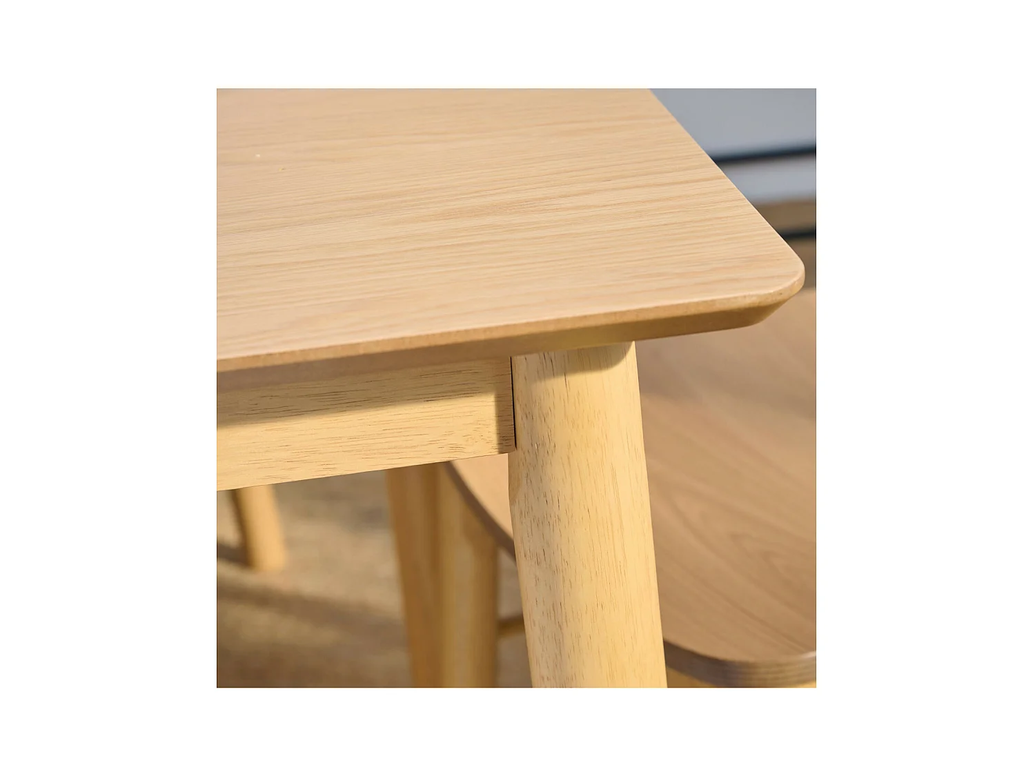 Table rectangulaire en chêne L120 + 4 chaises chêne - IZIA