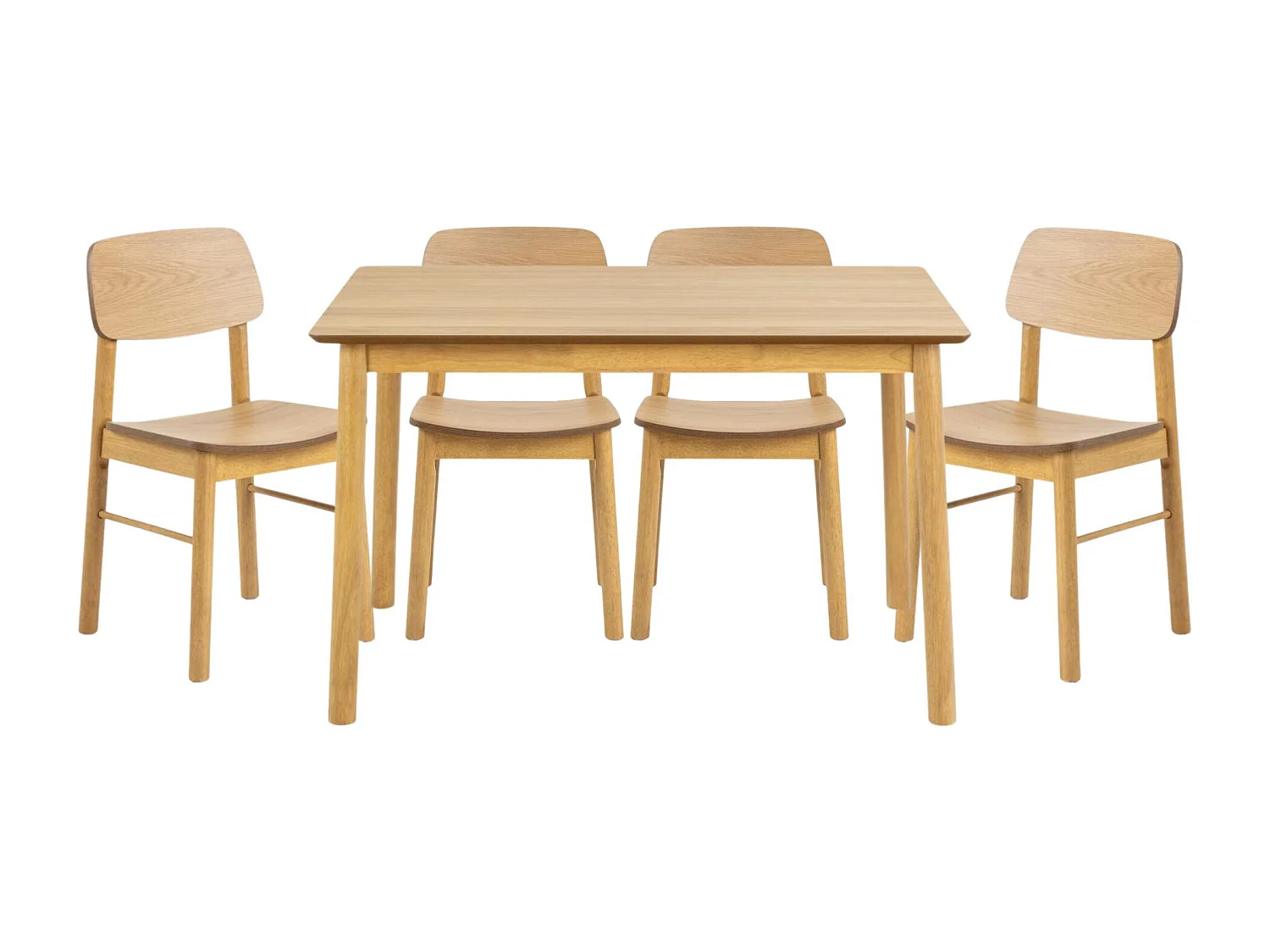 Table rectangulaire en chêne L120 + 4 chaises chêne - IZIA