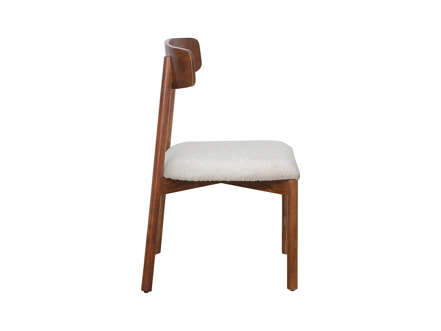 Conjunto de 6 cadeiras em tecido bouclé e madeira de acácia branco - TAMENIA de Maison Céphy