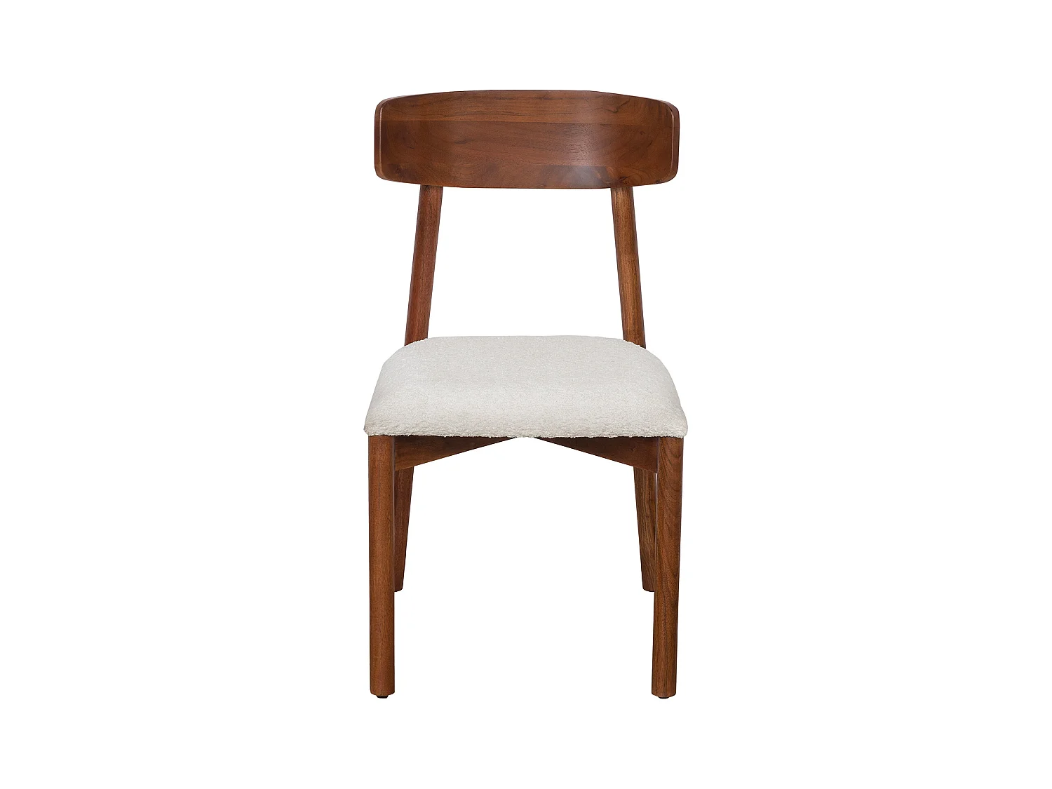 Conjunto de 6 cadeiras em tecido bouclé e madeira de acácia branco - TAMENIA de Maison Céphy