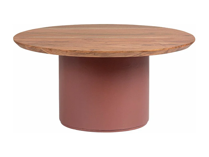 Table basse ronde contemporaine D70 en acacia - SAJO