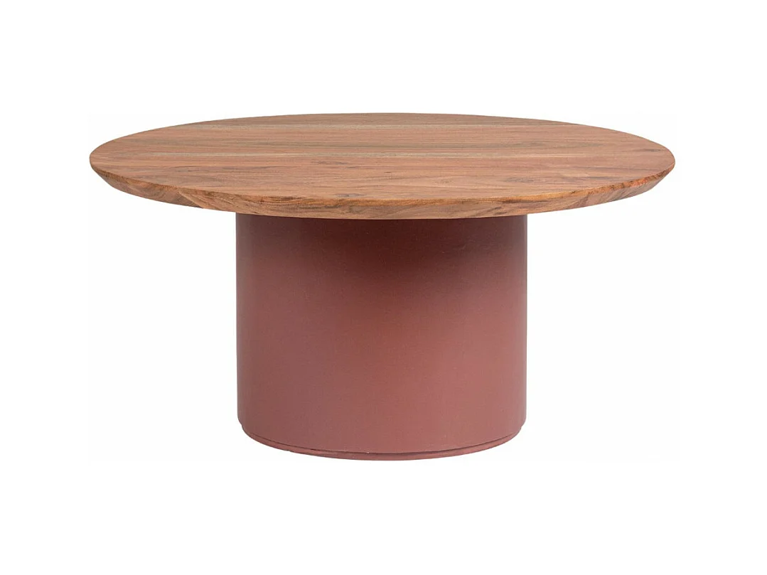 Table basse ronde contemporaine D70 en acacia - SAJO