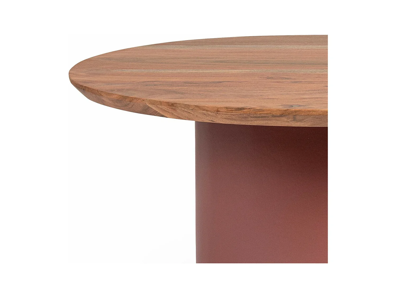 Table basse ronde contemporaine D70 en acacia - SAJO