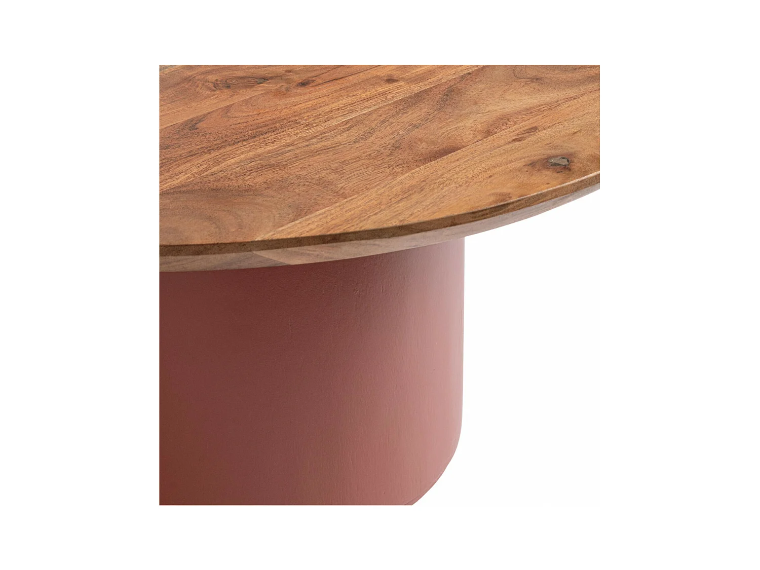 Table basse ronde contemporaine D70 en acacia - SAJO