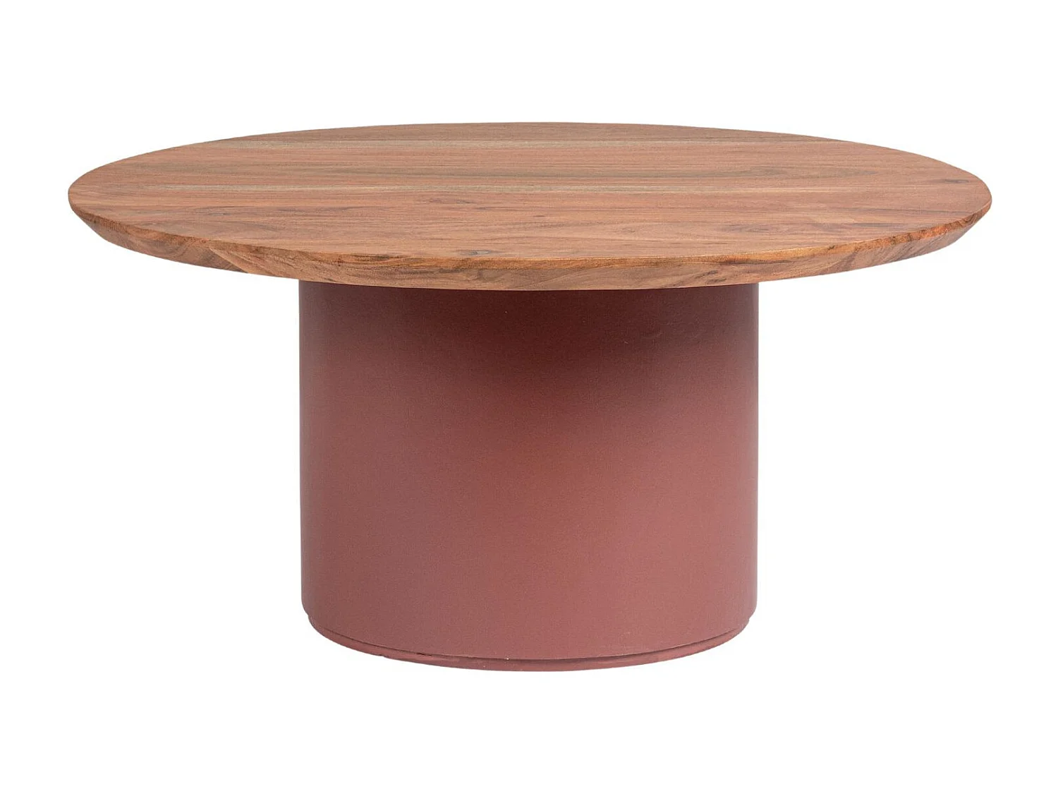 Table basse ronde contemporaine D70 en acacia - SAJO