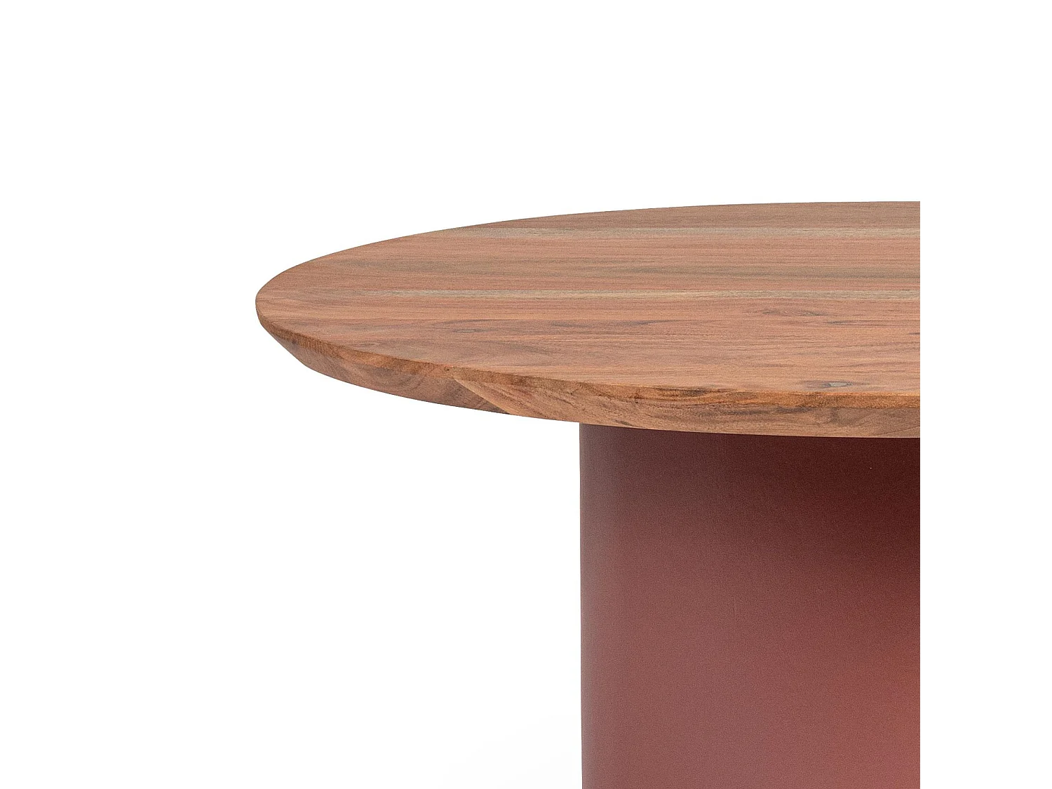 Table basse ronde contemporaine D70 en acacia - SAJO