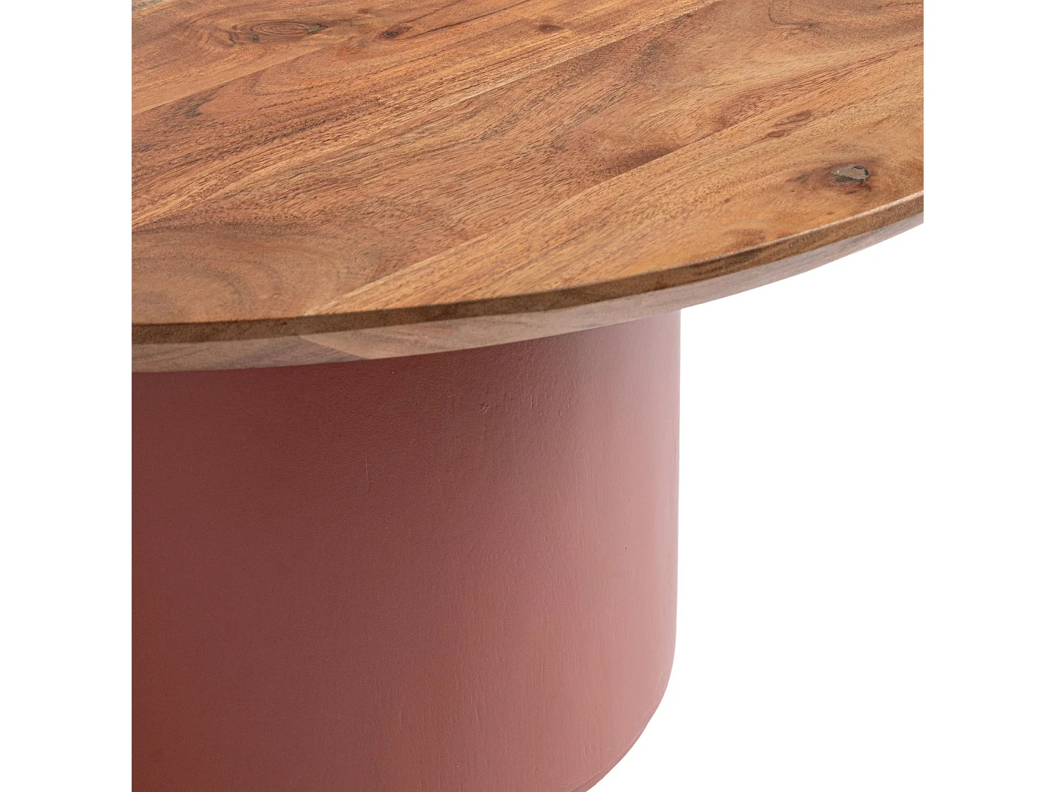 Table basse ronde contemporaine D70 en acacia - SAJO