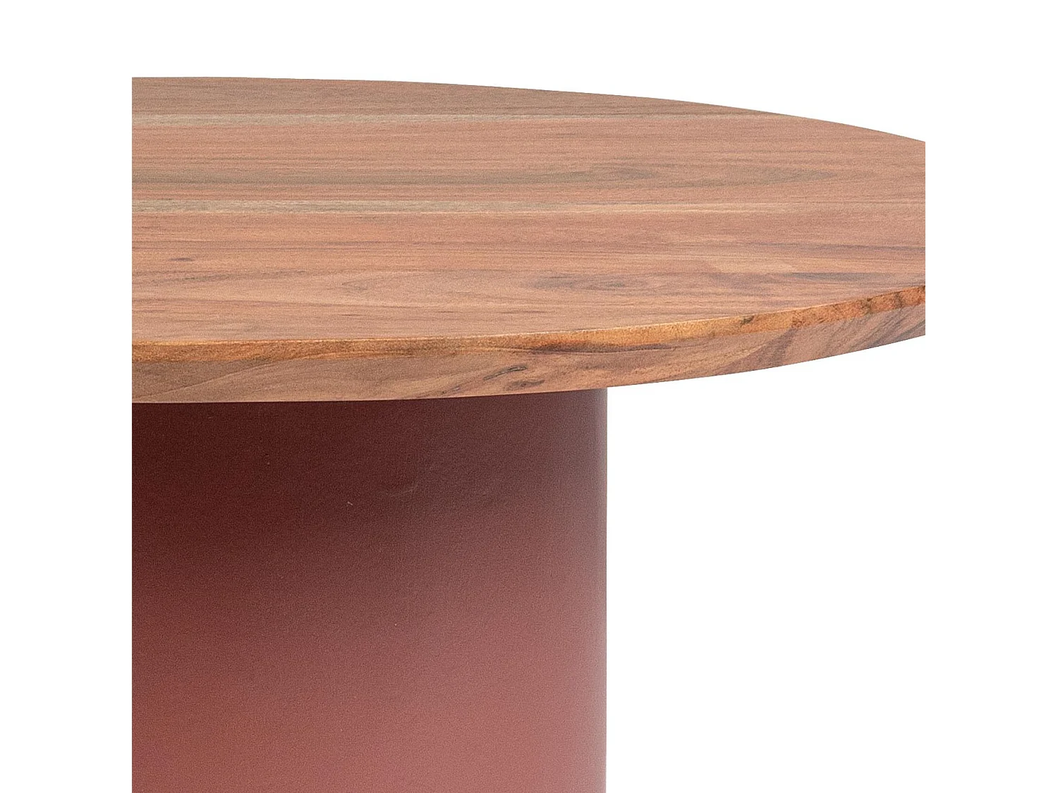 Table basse ronde contemporaine D70 en acacia - SAJO