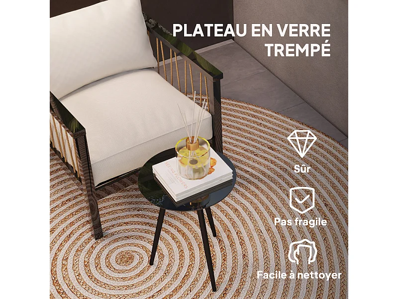 Table basse ronde PACRY noire