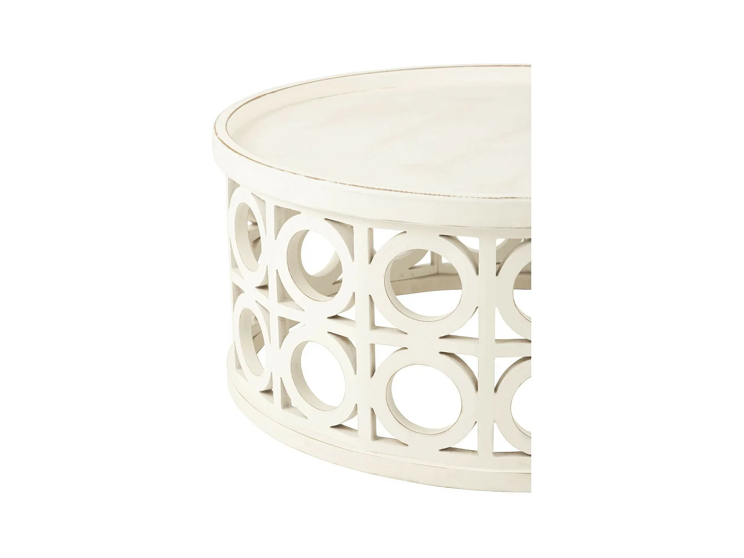 Table basse ronde sculptée en bois D78 - CAHUITA