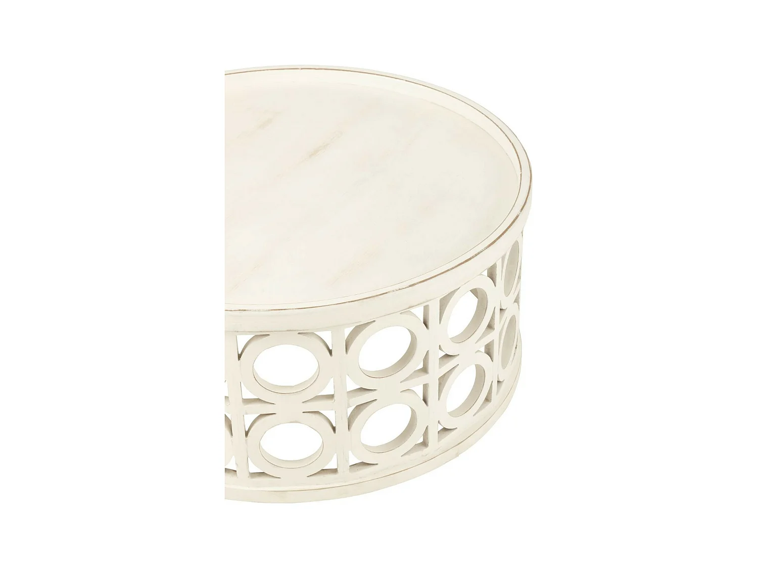 Table basse ronde sculptée en bois D78 - CAHUITA