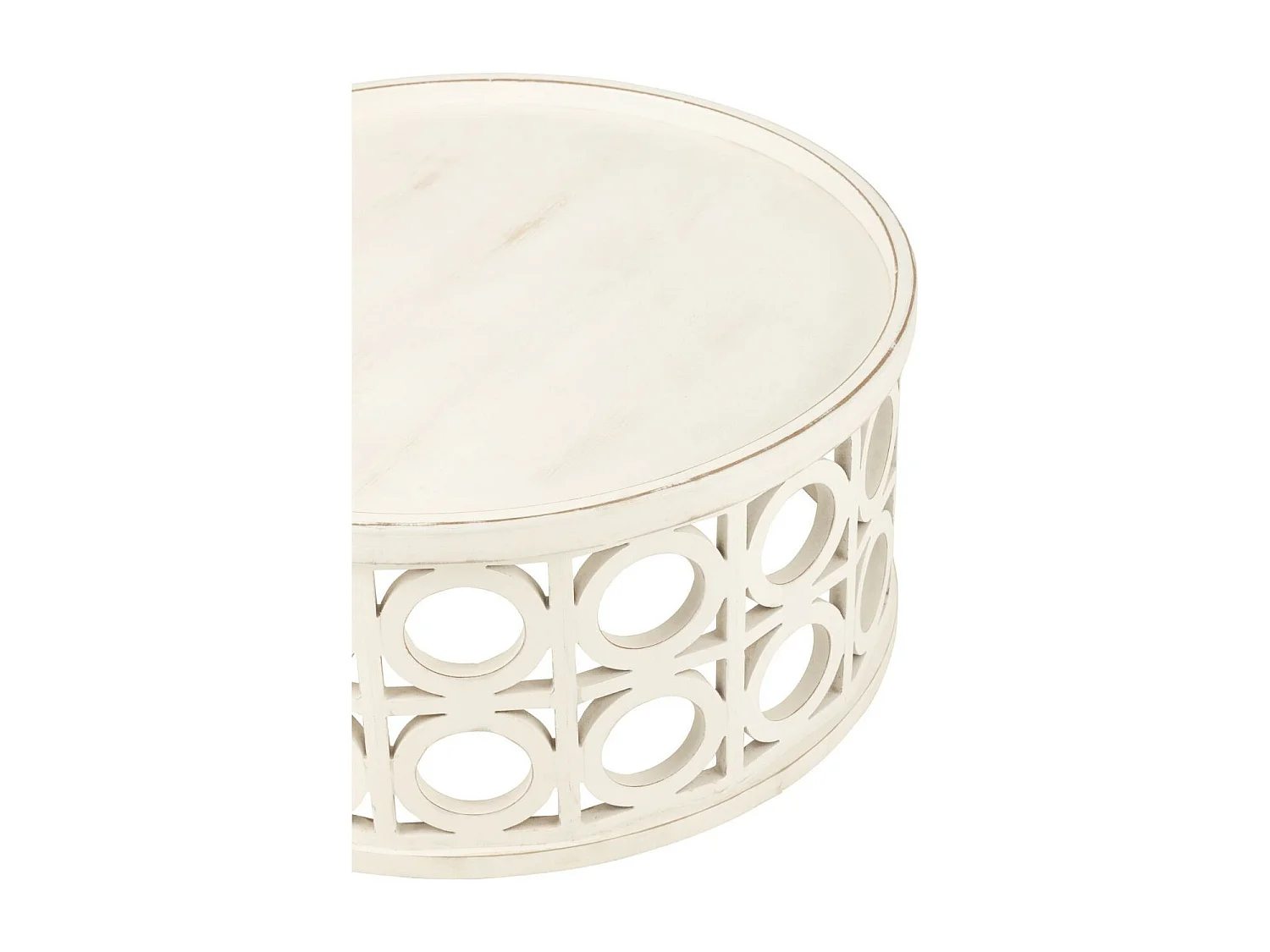 Table basse ronde sculptée en bois D78 - CAHUITA