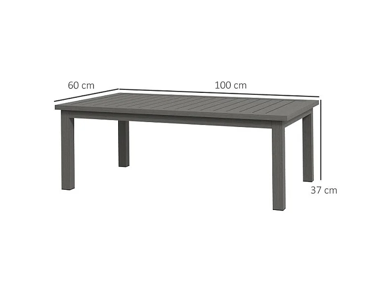 Table basse de jardin LUKE effet bois brun