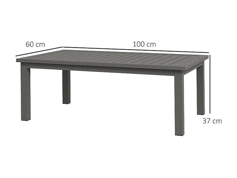 Table basse de jardin LUKE effet bois brun