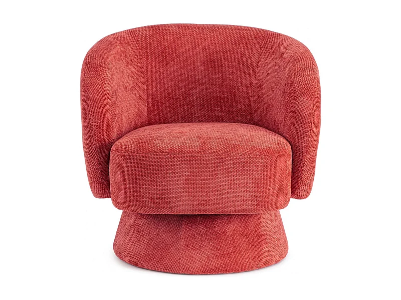 Fauteuil pivotant avec pied central en tissu - JULIO