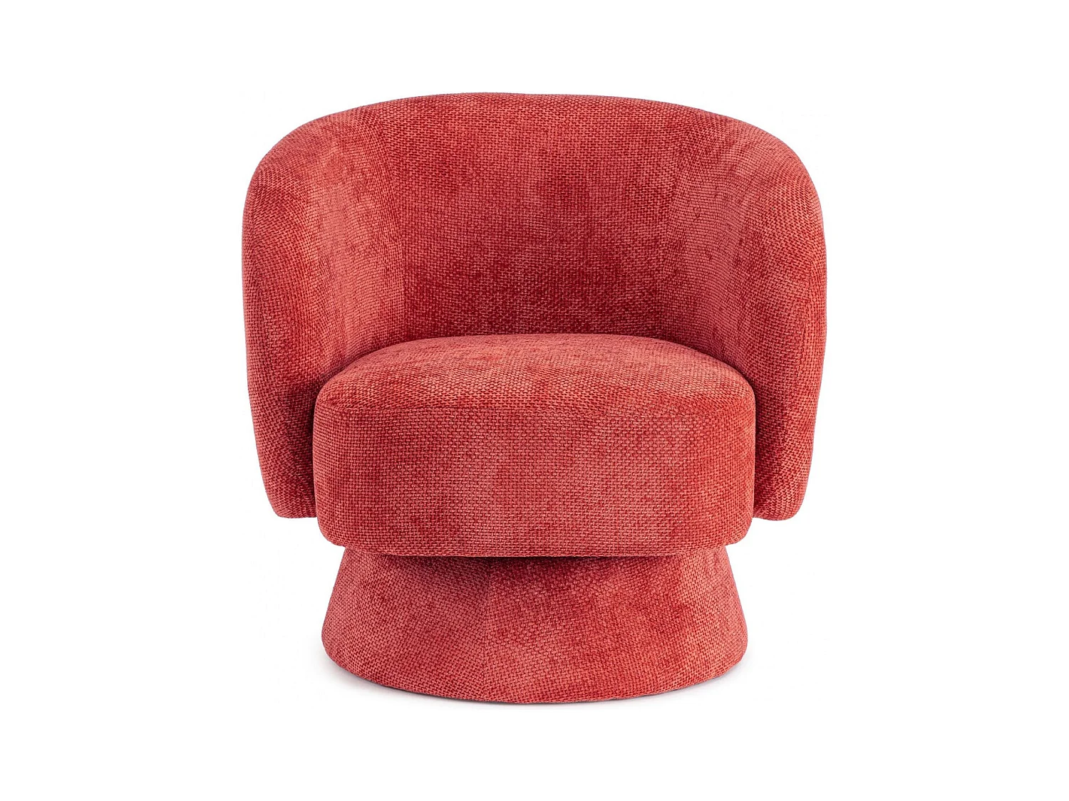 Fauteuil pivotant avec pied central en tissu - JULIO