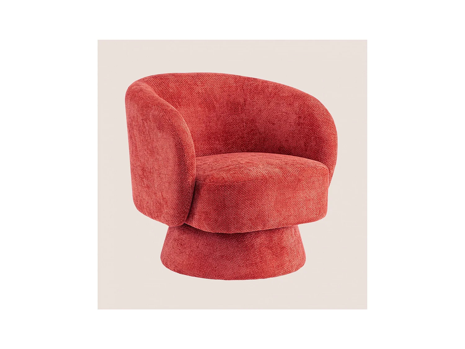 Fauteuil pivotant avec pied central en tissu - JULIO